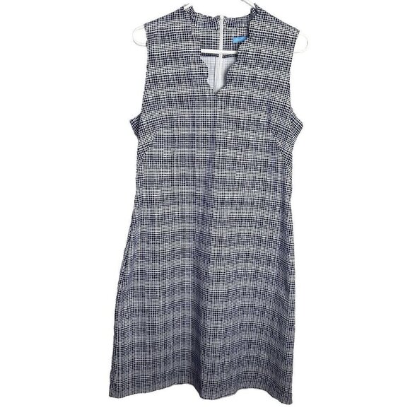 J. McLaughlin Shift Dress Womens 12 Blue White Printed Sleeveless Catalina Cloth - Picture 1 of 10